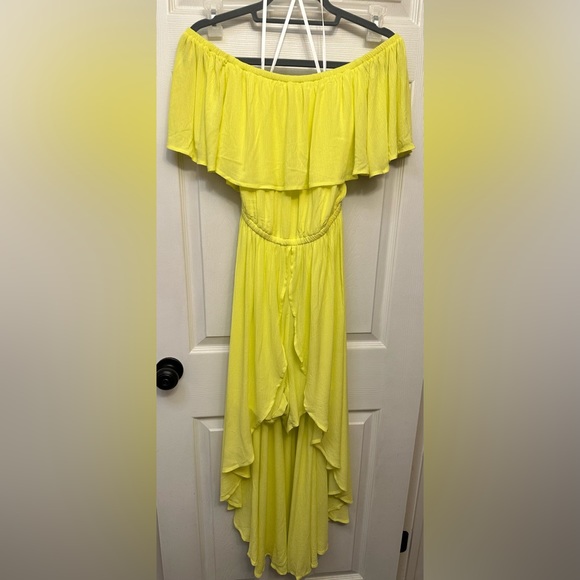 Torrid size 00 M/L Midi Gauze Off-Shoulder WalkThrough Dress - Picture 4 of 8